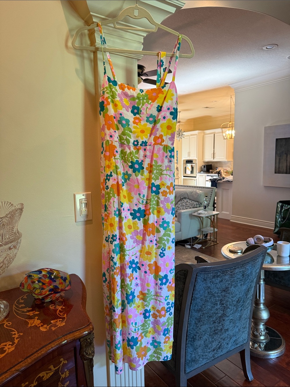 Show Me Your MuMu Floral Midi Dress in White, Yellow, Pink, Blue, Green